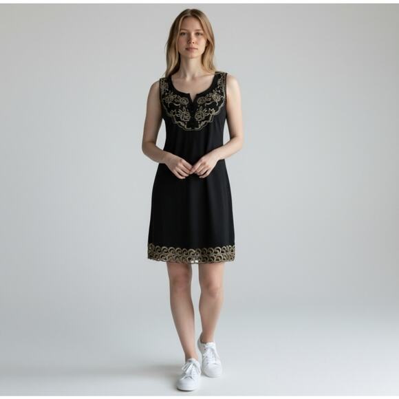 Free People Vintage Golden Embroidered Dress - Picture 6 of 6